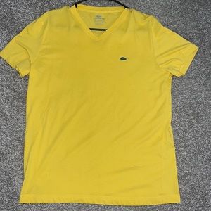 Mens Lacoste V-Neck shirt. Color yellow, size 5